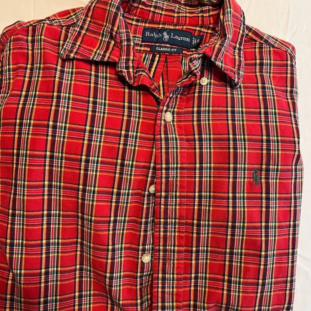 Ralph Lauren Men's Red Plaid Shirt size small classic fit